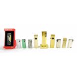 Collection of nine Benlow branded cigarette/pipe lighters; also a boxed Mistral branded lighter (10)