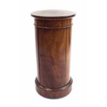 Victorian mahogany cylindrical pot cupboard, 32" high