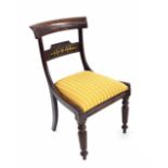 Regency brass inlaid bar back dining chair