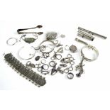 Selection of assorted silver jewellery