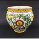 Italian Faience glaze jardiniere, signed F. Crestoni to base, 13" high 15" diameter