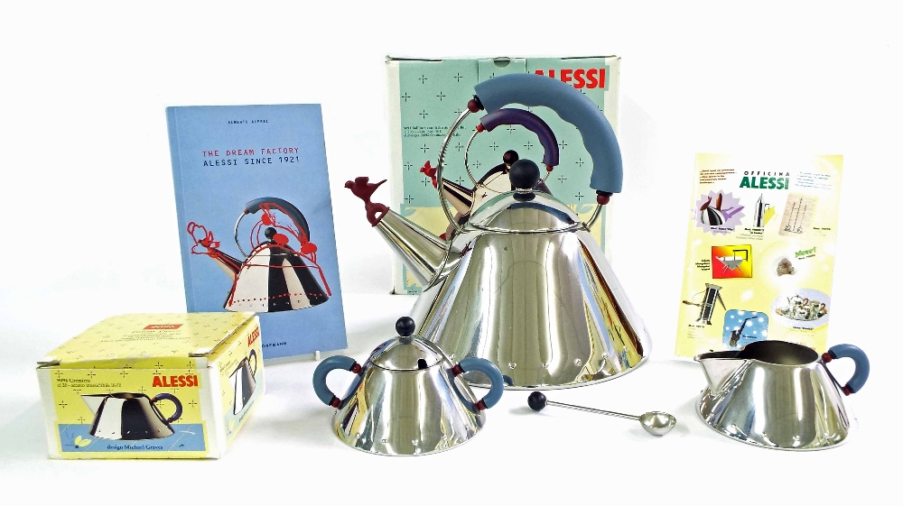 Michael Graves for Alessi - to include a stainless steel kettle, no. 9093 with bird-shaped