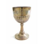 Silver half reeded goblet, maker T.H.E Birmingham, 1922, 5.75" high, 3.6oz approx