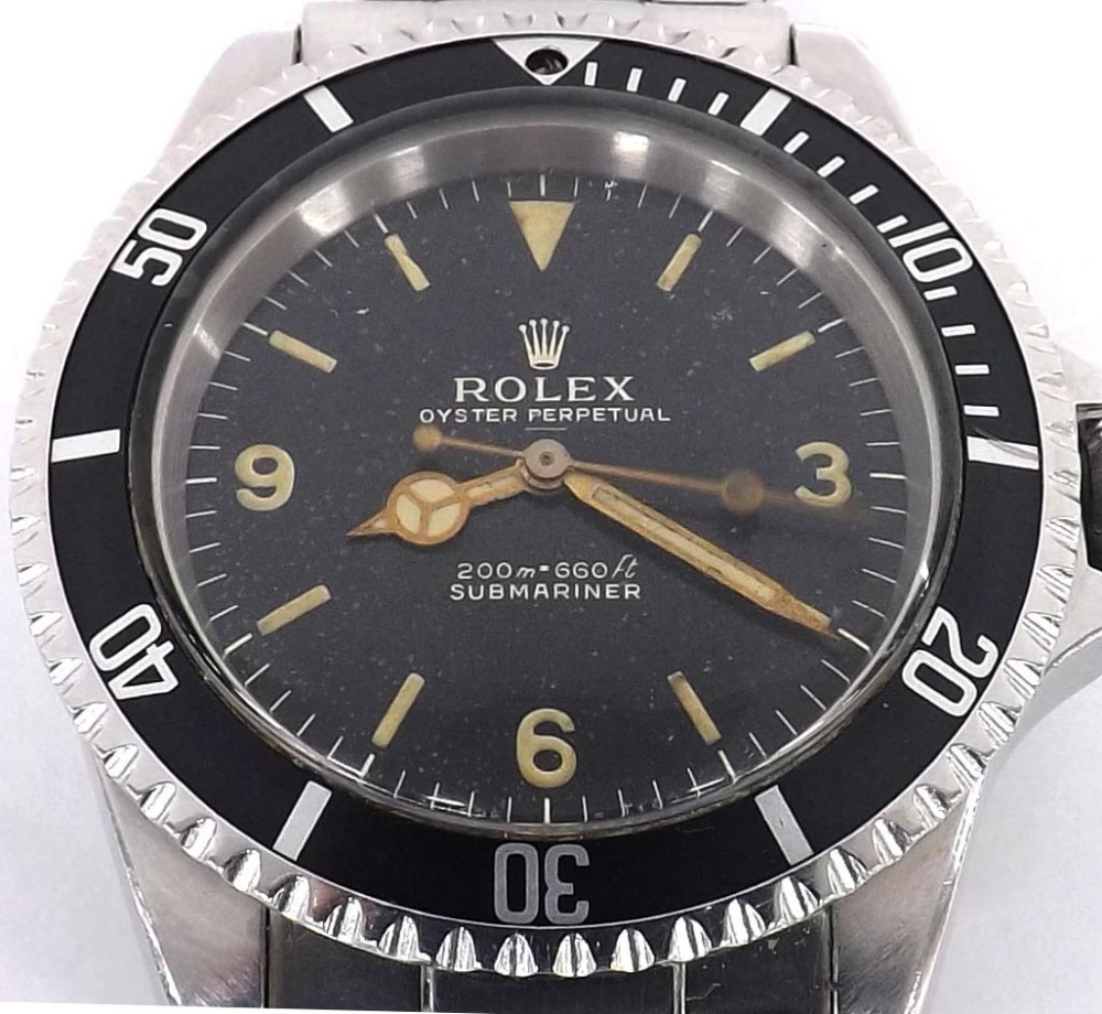 Rare and fine Rolex Oyster Perpetual Submariner stainless steel gentleman's wristwatch with the 3- - Image 6 of 26