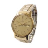 Omega automatic gold plated and stainless steel gentleman's bracelet watch, ref. 166 0117, circa