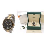 Rolex Oyster Perpetual GMT-Master II Date gold and stainless steel gentleman's bracelet watch,