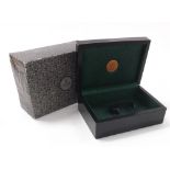 Rolex Cellini black watch box with green lined interior and watch display, Benvenuto Cellini