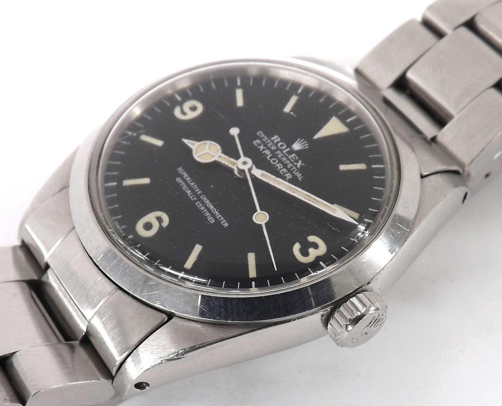 Rolex Oyster Perpetual Explorer stainless steel gentleman's bracelet watch, ref. 1016, circa 1983, - Image 3 of 17