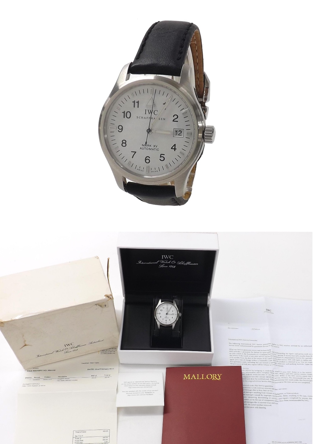 IWC Mark XV Pilot's automatic stainless steel gentleman's wristwatch, serial no. 2844xxx, white dial