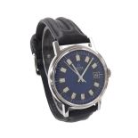 Omega automatic stainless steel gentleman's wristwatch, ref. 1660098, circa 1971, blue dial with