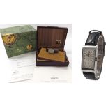 Rare Rolex Prince 14k white gold wristwatch, ref. 1343A, circa 1935, serial no. 67xxx, rectangular
