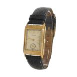 Rolex 9ct rectangular curved gentleman's wristwatch, ref. 2417, import hallmarks for Glasgow 1936,