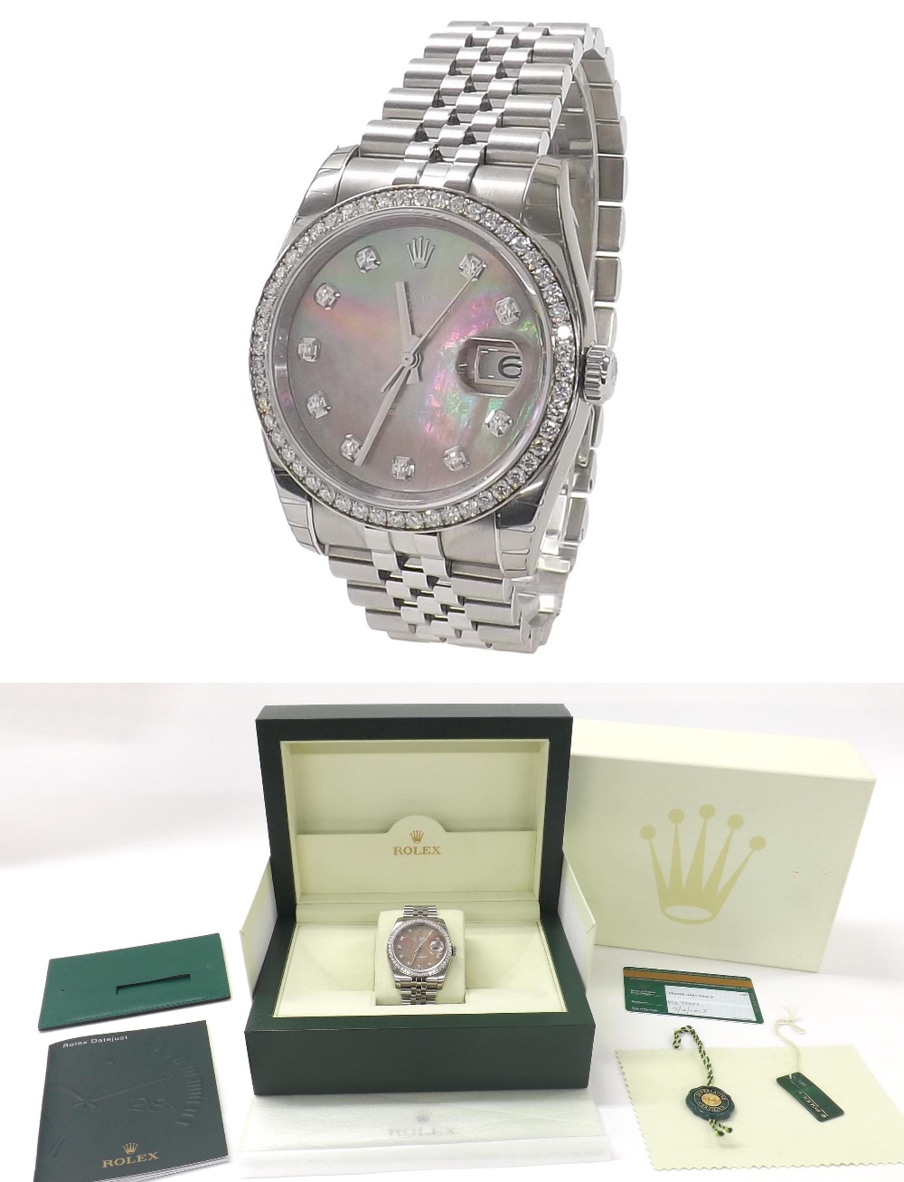 Rolex Oyster Perpetual Datejust 36 stainless steel unisex bracelet watch, ref. 116244, circa 2017,