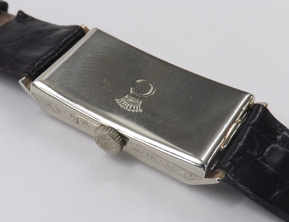 Rare Rolex Prince 14k white gold wristwatch, ref. 1343A, circa 1935, serial no. 67xxx, rectangular - Image 8 of 14