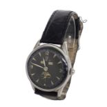 Omega Triple Date Moon Phase stainless steel gentleman's wristwatch, ref. 2471-7, circa 1950, the