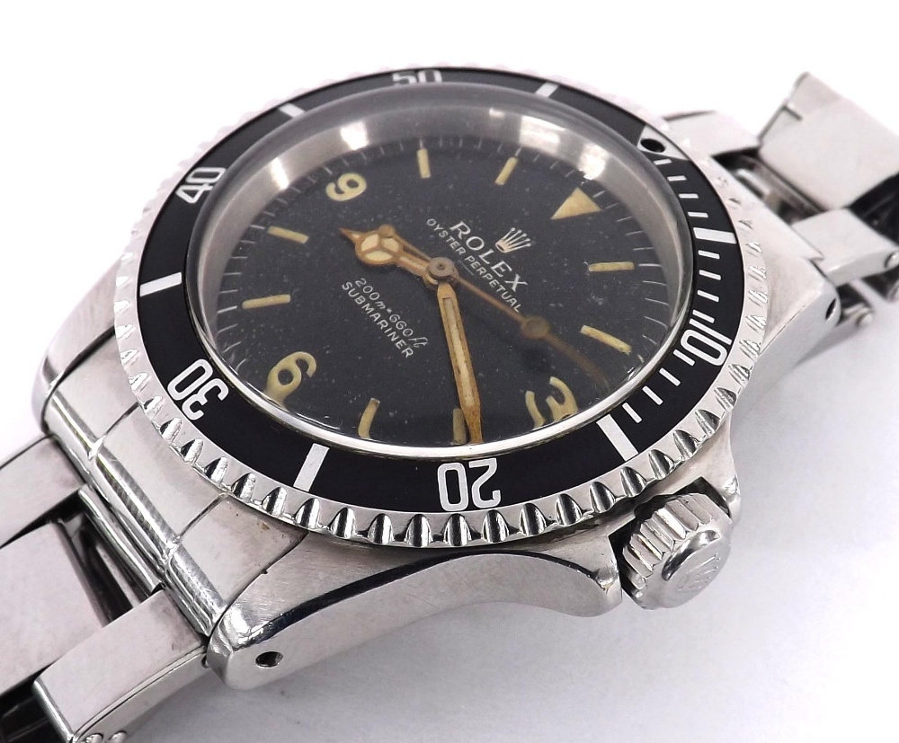 Rare and fine Rolex Oyster Perpetual Submariner stainless steel gentleman's wristwatch with the 3- - Image 4 of 26