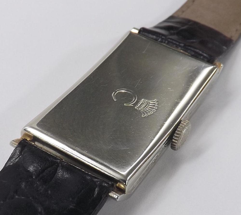 Rare Rolex Prince 14k white gold wristwatch, ref. 1343A, circa 1935, serial no. 67xxx, rectangular - Image 5 of 14