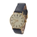 Girard Perregaux Sea Hawk 10k gold filled gentleman's wristwatch, circular silvered dial with
