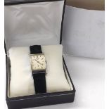 Longines 14k white rectangular curved gentleman's wristwatch, circa 1951, textured silvered dial