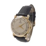 Omega automatic 'bumper' gold plated gentleman's wristwatch, ref. C2445-1, circa 1948, silvered dial