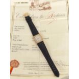 Patek Philippe 18ct pink gold gentleman's wristwatch, ref. 2496, circa 1957, the silvered hobnail