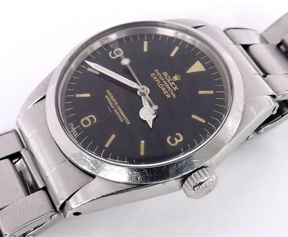 Rare Rolex Oyster Perpetual Explorer Underline stainless steel gentleman's bracelet watch, ref. - Image 3 of 16