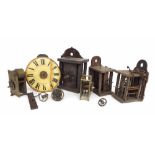 Two brass fusee movements and four various Black Forest movements (for spares and repairs)