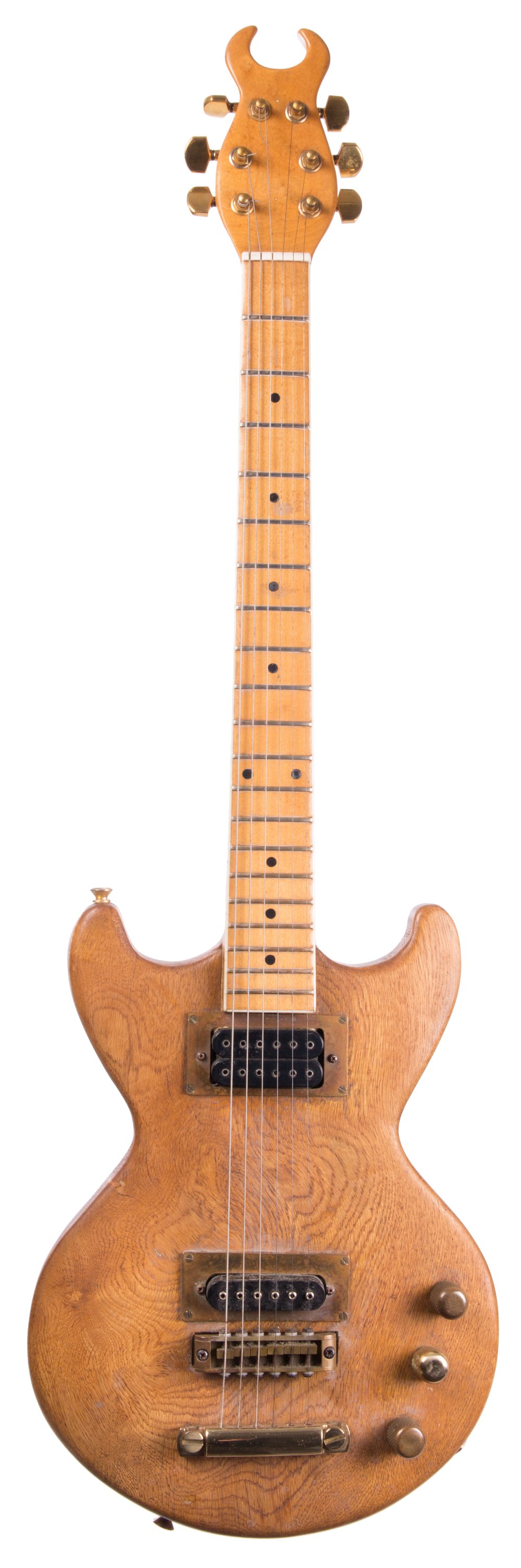 Interesting proto-type electric guitar with Burns Steer neck and custom double cut body; Finish:
