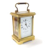 Matthew Norman brass carriage clock timepiece, 5.5'' high