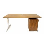 Dutch 'Worxx' by Mibra - height adjustable desk, 72" wide, 31.5 deep; together with an associated