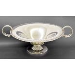 Impressive large silver twin-handled rose bowl by Franz Hingelberg, impressed signature to the