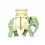 Royal Worcester for Tiffany & Co elephant and howdah porcelain vase designed by James Hadley, with