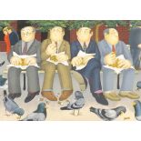 After Beryl Cook OBE (1926-2008) - 'Lunch in the Garden', a signed artist's limited edition silk