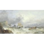 Attributed to Joseph Horlor (1809-1887) - Fishing boats and other shipping in a swell off a