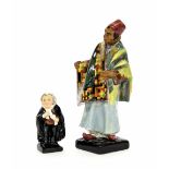 Royal Doulton figure - Carpet Seller, HN1464, 8.75" high; Royal Doulton figure - Buzfuz, 4" high (