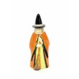 Royal Worcester porcelain candle snuffer 'The Witch', no. 2543, puce factory mark, 3.75" high