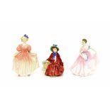 Three Royal Doulton figures - Invitation, HN2170, Linda, HN2106 and Sweeting, HN1936, 6.25" high (