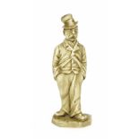 Royal Worcester porcelain figure 'Man in a Top Hat' modelled by Freda Doughty, puce factory mark no.