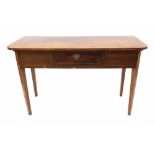 19th century mahogany side table, inlaid with boxwood lines, fitted with a single frieze drawer