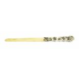 Victorian ivory and silver handled letter opener, Chester 1888, 5.75" long