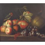 Attributed to William Jones of Bath (fl. 1764-1777) - Still life of peaches, a pomegranate, melon,