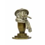 Bruce Bairnsfather 'Old Bill' accessory mascot, mounted upon a bronzed display base, 5.75" high
