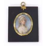 Circle of Andrew Plimer (18th/19th century) - Portrait miniature of a fashionable lady, head and