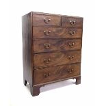 Large 19th century chest of drawers comprising two short and four long graduated drawers, upon