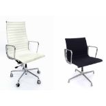 Herman Miller aluminium upholstered swivel office chair, no. 938-138; also a contemporary swivel