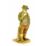 Royal Worcester porcelain figure - John Bull, decorated in shot silk colours, model no. 851, puce