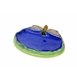 Royal Doulton stoneware soap dish for Wright's Coal Tar Soap, modelled with a dragonfly, impressed