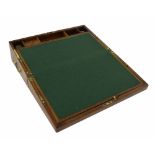 Victorian mahogany writing slope, opening to reveal a green baize covered writing surface with