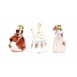 Three Royal Doulton figures - Top o' the Hill, HN1834, Myss Demure, HN1402 and Diana, HN2468, each