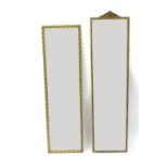 Two similar modern tall wall mirrors, within gilt frames, the tallest 50" high